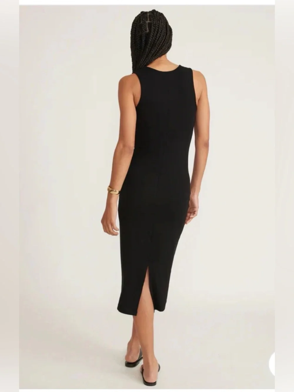 Marine Layer Rib Daytime Midi Dress Black , size M - Picture 5 of 11